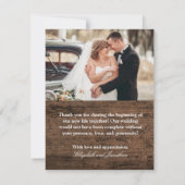 Rustikales Vintag Truck Wedding Foto Vielen Dank Einladung (Rückseite)