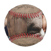 Rustikales Vintage-Foto zum Vatertag Baseball (Vorderseite)