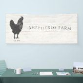 Rustikales Vintage-Hahn-Farm-Logo-Schürze Banner (Messe)