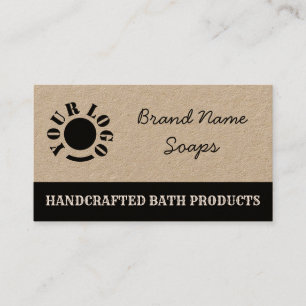 Rustikales Vintage-Logo-Template Handmade Kraft Visitenkarte