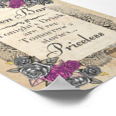 Rustikales Vintage Wedding Bar Sign Poster (Ecke)