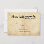 Rustikales Vintages Adventure Wedding RSVP Card (Vorderseite)