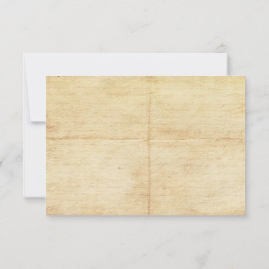 Rustikales Vintages Adventure Wedding RSVP Card (Rückseite)