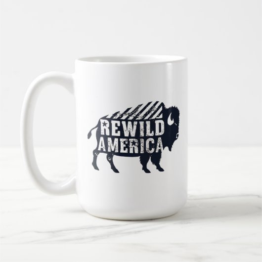 Rustikales Vintages Amerika Bison Kaffeetasse (Links)