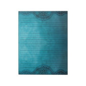 Rustikales Vintages Aquamarines blaues Linde Grung Notizblock (Rotiert)