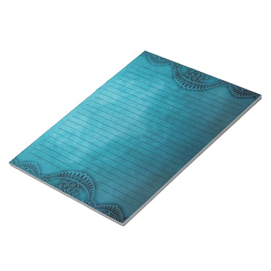 Rustikales Vintages Aquamarines blaues Linde Grung Notizblock (angewinkelt)