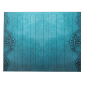 Rustikales Vintages Aquamarines blaues Linde Grung Notizblock (Vorderseite)