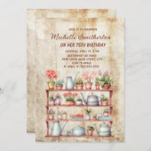 Rustikales Vintages Bauernhaus Küche 75. Geburtsta Einladung (Vorne/Hinten)