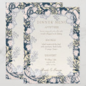 Rustikales Vintages Blume Blumenmenü Menükarte (Vorne/Hinten)