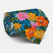 Rustikales Vintages Blumenmuster in Blau (2) Krawatte (Gerollt)