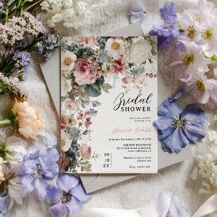 Rustikales Vintages bohobardenes Brautparty Einladung