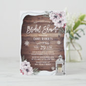 Rustikales Vintages Brautparty mit Flora Einladung (Stehend Vorderseite)