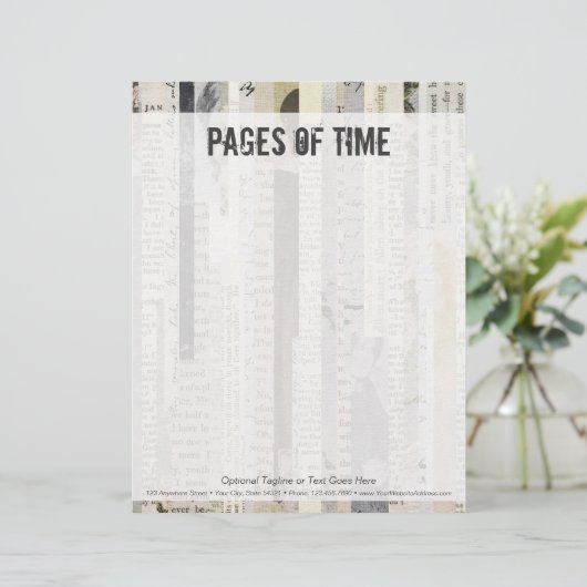 Rustikales Vintages Buch Ephemera Schreibmaschinen Briefkopf (Stehend Vorderseite)