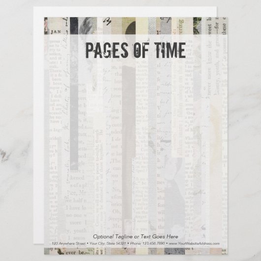 Rustikales Vintages Buch Ephemera Schreibmaschinen Briefkopf (Vorne/Hinten)