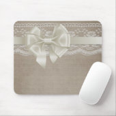 Rustikales Vintages Burlap & Lace Mousepad (Mit Mouse)