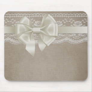 Rustikales Vintages Burlap & Lace Mousepad