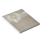 Rustikales Vintages Burlap & Lace Notizblock (angewinkelt)