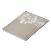 Rustikales Vintages Burlap & Lace Notizblock (Rotiert)