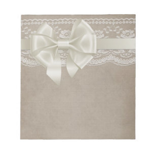 Rustikales Vintages Burlap & Lace Notizblock