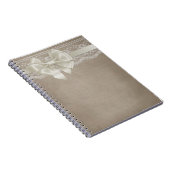 Rustikales Vintages Burlap & Lace Notizblock (Rechte Seite)