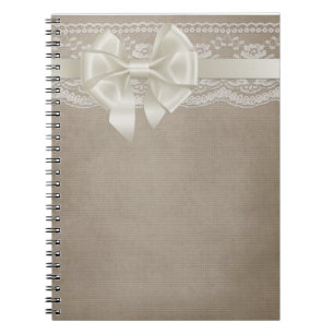 Rustikales Vintages Burlap & Lace Notizblock