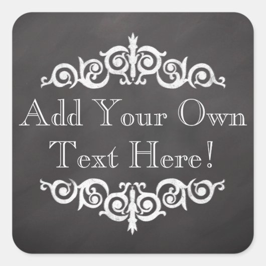 Rustikales Vintages Chalkboard kundenspezifisch Pe Quadratischer Aufkleber (Vorderseite)