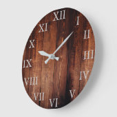 Rustikales Vintages dunkles Holz - römische Zahlen Große Wanduhr (Winkel)
