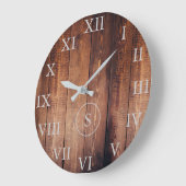 Rustikales Vintages dunkles Holz - römische Zahlen Große Wanduhr (Winkel)