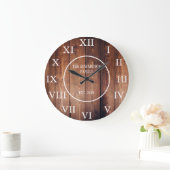Rustikales Vintages dunkles hölzernes Große Wanduhr (Zuhause)