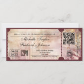 Rustikales Vintages Filmticket mit UAWG QR-Code Einladung (Vorderseite)