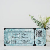 Rustikales Vintages Filmticket mit UAWG QR-Code Einladung (Stehend Vorderseite)