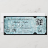 Rustikales Vintages Filmticket mit UAWG QR-Code Einladung (Vorderseite)