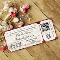 Rustikales Vintages Filmticket mit UAWG QR-Code