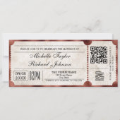 Rustikales Vintages Filmticket mit UAWG QR-Code Einladung (Vorderseite)