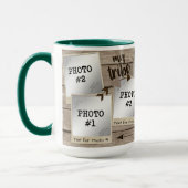 Rustikales, Vintages Foto, Kollage Holz MEIN TRIBE Tasse (Links)