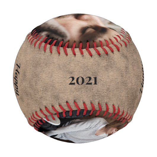 Rustikales Vintages Foto Vatertag Baseball (Rückseite)