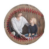 Rustikales Vintages Foto Vatertag Baseball (Vorderseite Links)