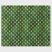 Rustikales Vintages goldenes Weihnachtsbaummuster Geschenkpapier (Flach)