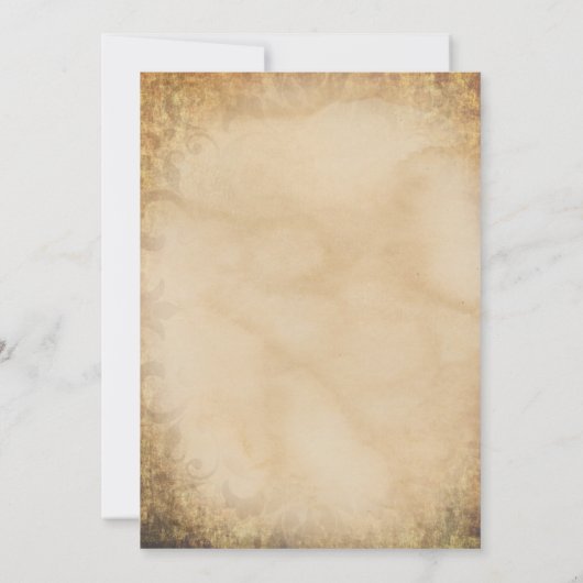 Rustikales Vintages Goth-Skelett Einladung (Rückseite)