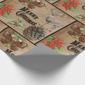 Rustikales Vintages Hirsch Geschenkpapier (Ecke)