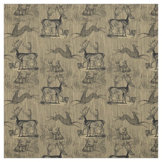 Rustikales Vintages Hirschmuster Stoff (Muster)