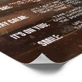 Rustikales Vintages Holz 7 Lebensregeln Motivieren Poster (Ecke)