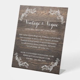 Rustikales Vintages Holz Elegantes Landgut Boutiqu Sockelschild