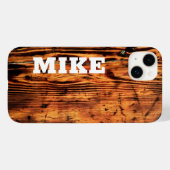 Rustikales Vintages Holz und Individuelle Name, Mi Case-Mate iPhone Hülle (Rückseite (Horizontal))