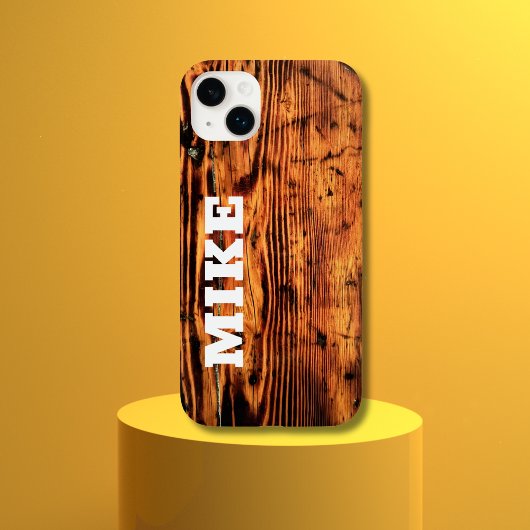 Rustikales Vintages Holz und Individuelle Name, Mi Case-Mate iPhone Hülle