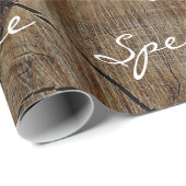 Rustikales Vintages Holz Weißes Velvet Personalisi Geschenkpapier (Rolleneckpunkt)