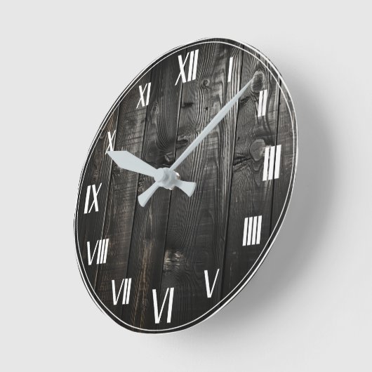 Rustikales, Vintages Holzhaus Runde Wanduhr (Winkel)