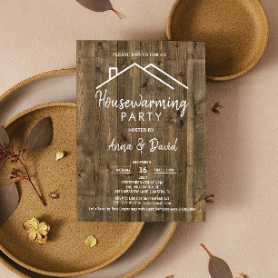 Rustikales Vintages Holzkorn Modernes Party Einladung