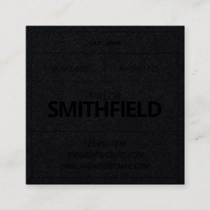 Rustikales, Vintages Industriescheiß auf Schwarzt Quadratische Visitenkarte