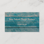 Rustikales Vintages Land Aquamarine Holzkörnigkeit Visitenkarte (Vorderseite)